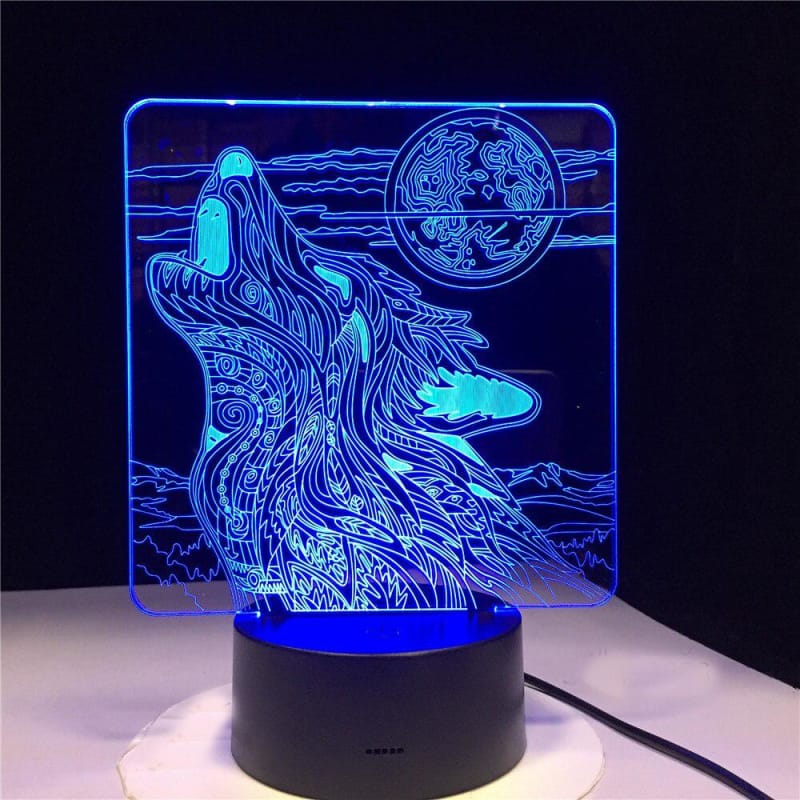 Howling wolf lamp