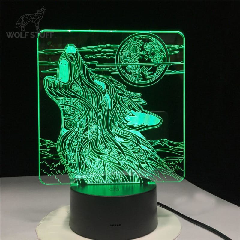 Howling wolf lamp