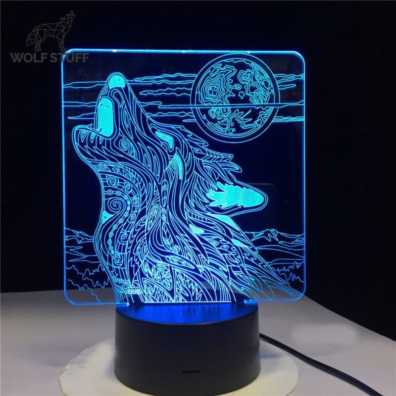 Howling wolf lamp