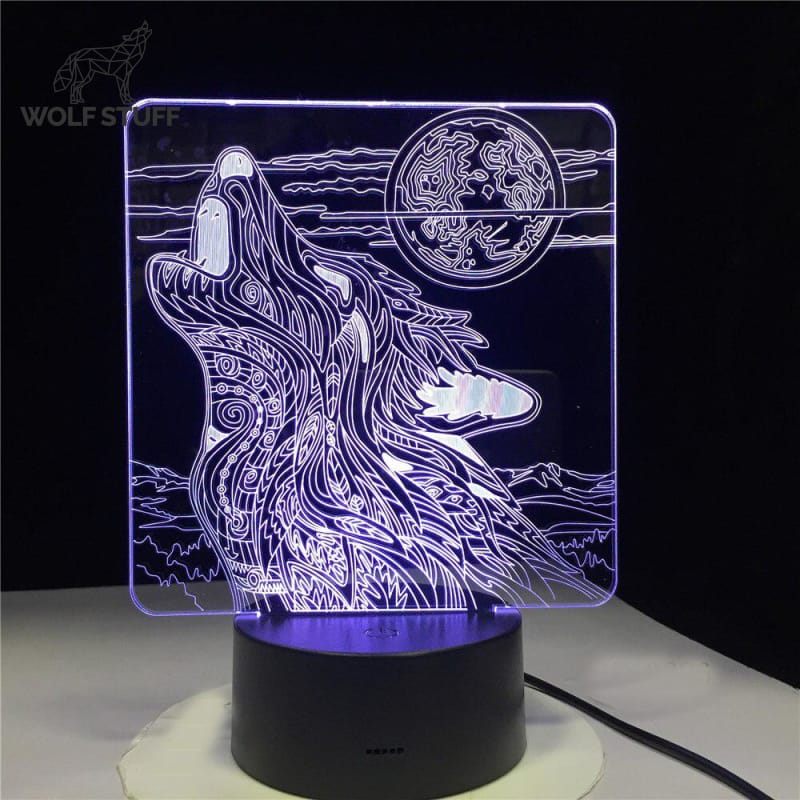 Howling wolf lamp
