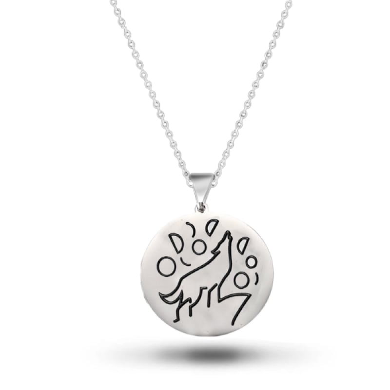 Howling Wolf Pendant Necklace