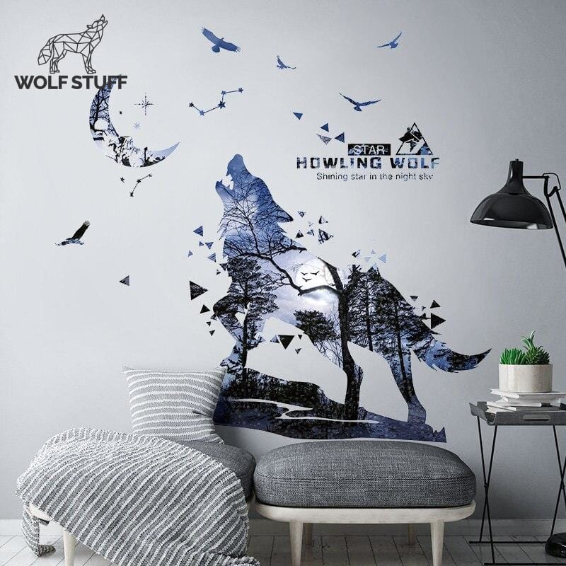 Howling wolf sticker