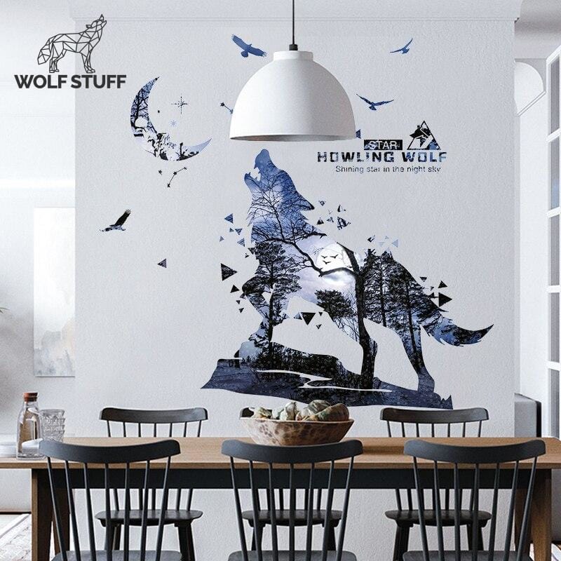 Howling wolf sticker