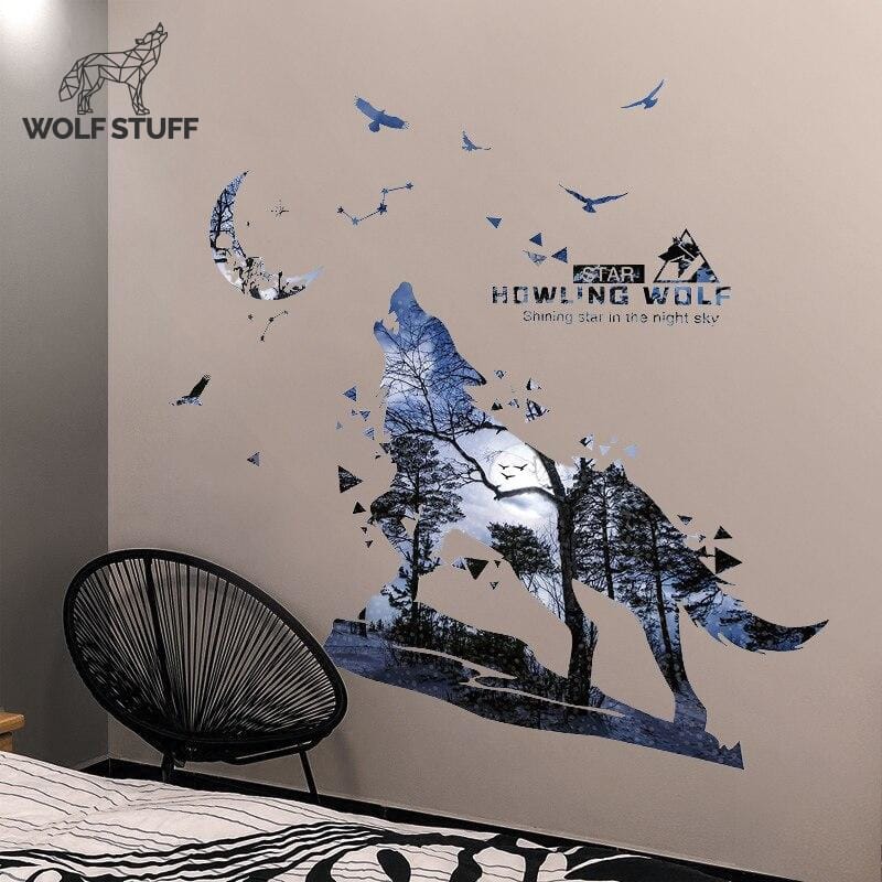 Howling wolf sticker