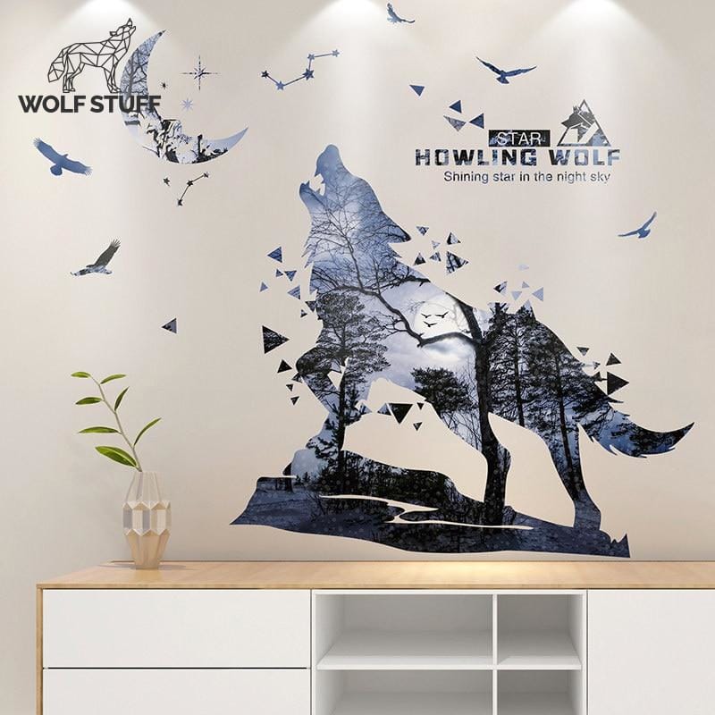 Howling wolf sticker