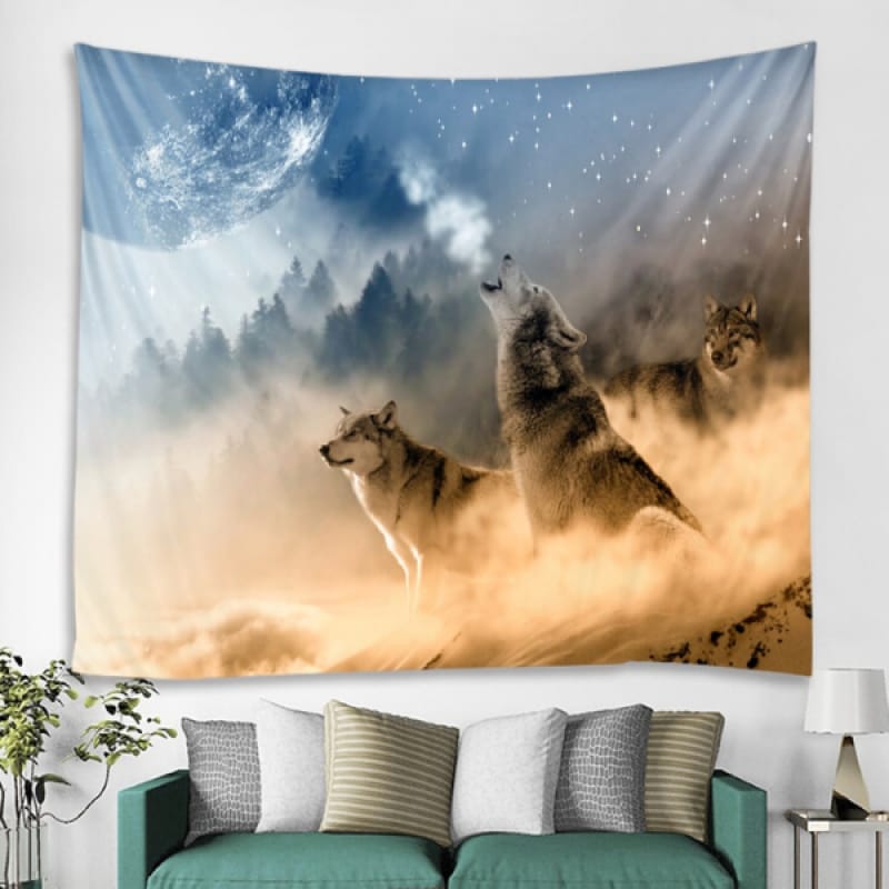 Howling Wolf Tapestry