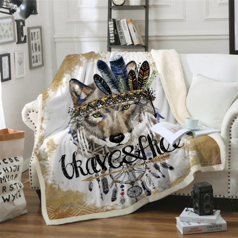 Indian Wolf Blanket