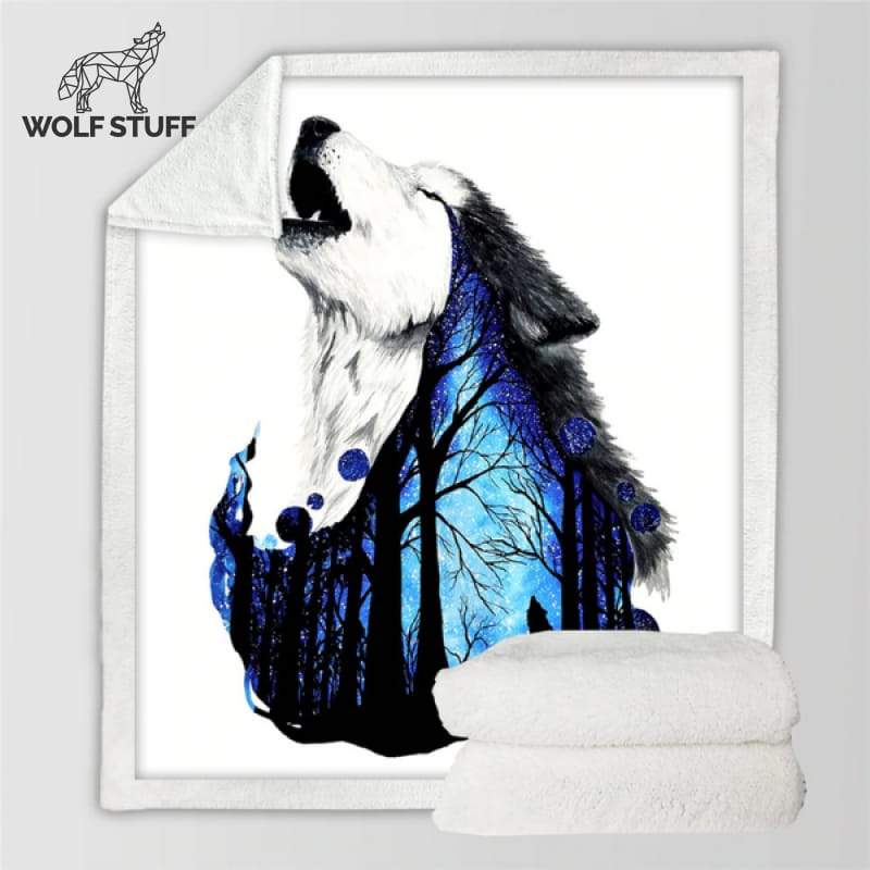 King size wolf blanket