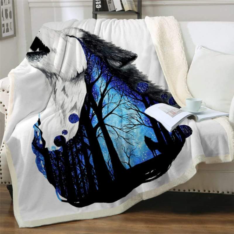 King size wolf blanket