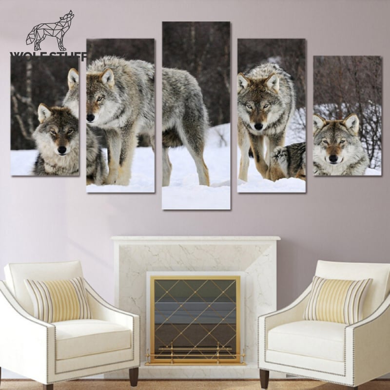 Large wolf art