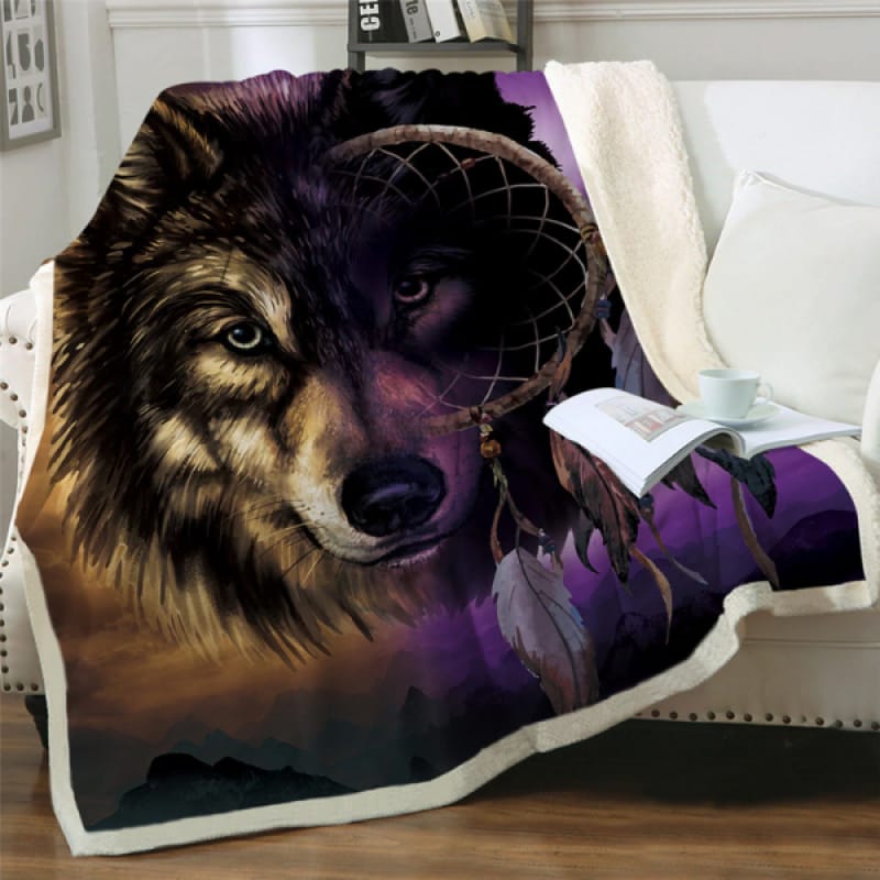 Large Wolf Blanket