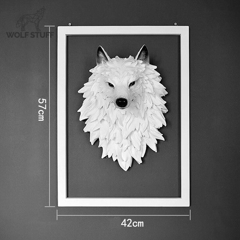 Large wolf statue