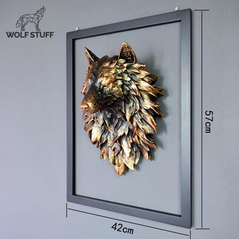 Large wolf statue