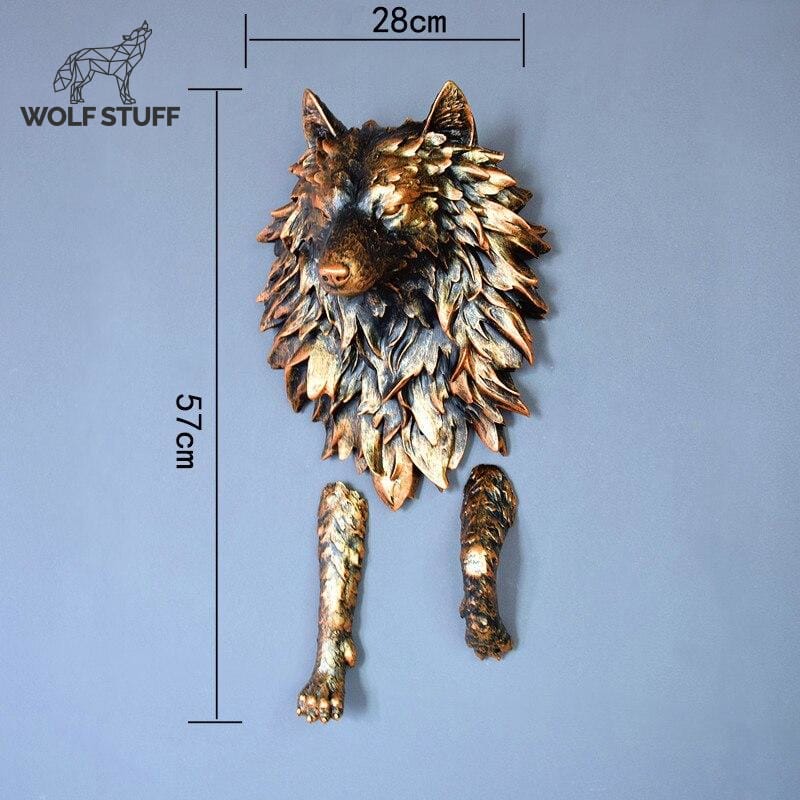 Large wolf statue