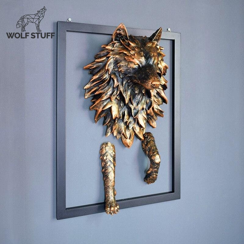 Large wolf statue