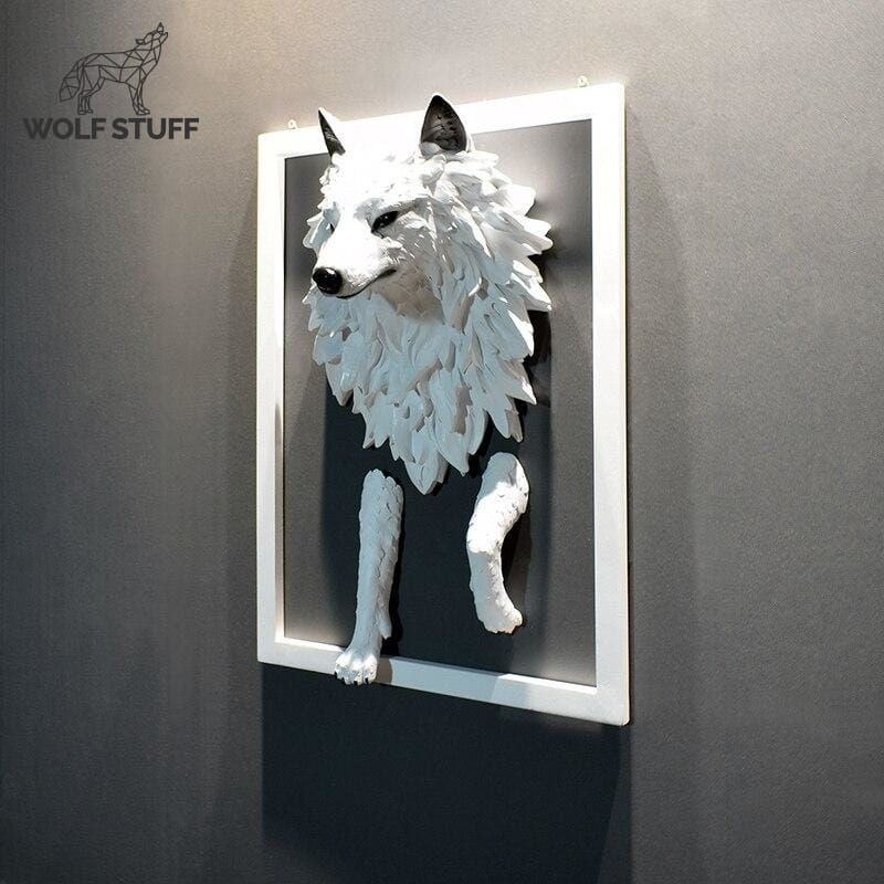 Large wolf statue
