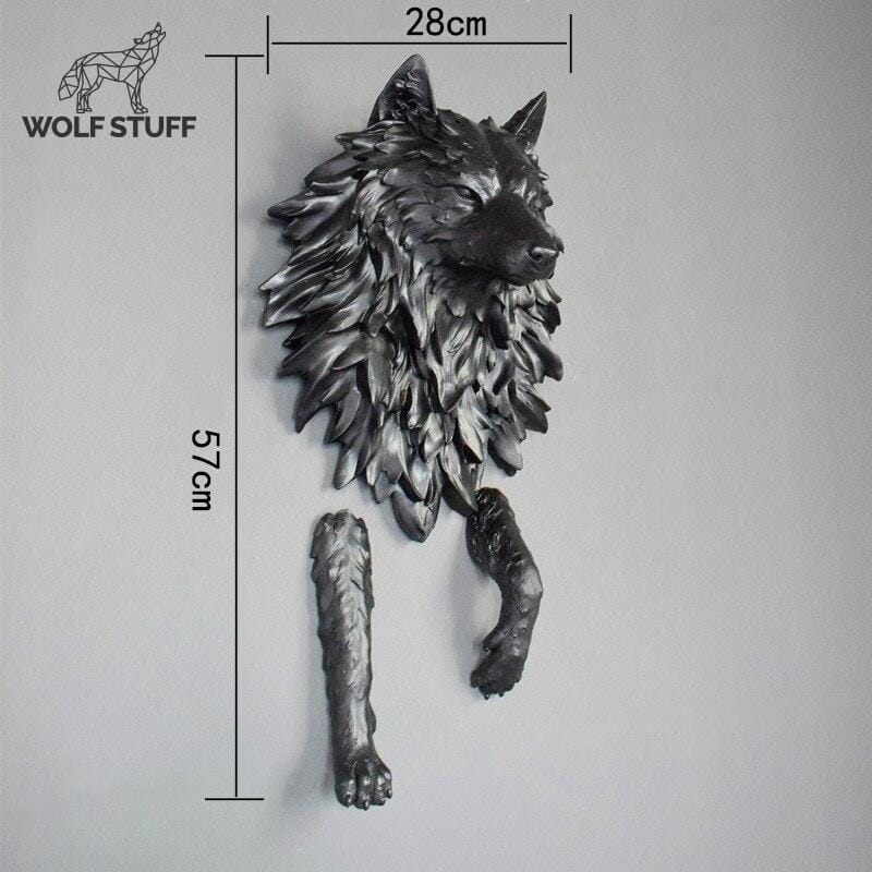 Large wolf statue