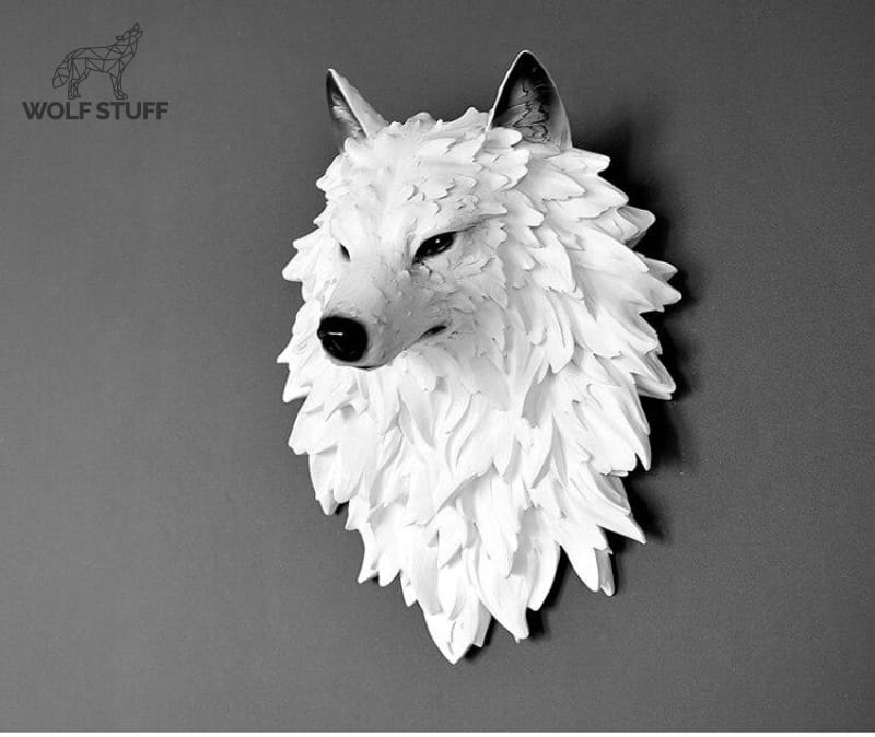 Large wolf statue
