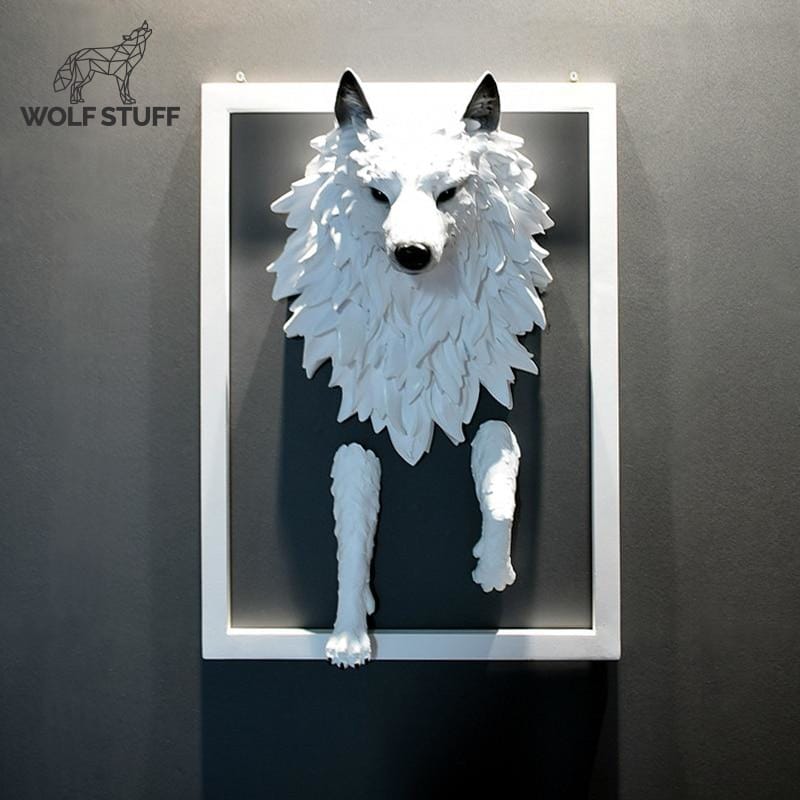 Large wolf statue