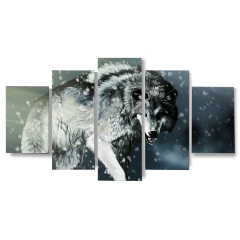Large wolf wall art