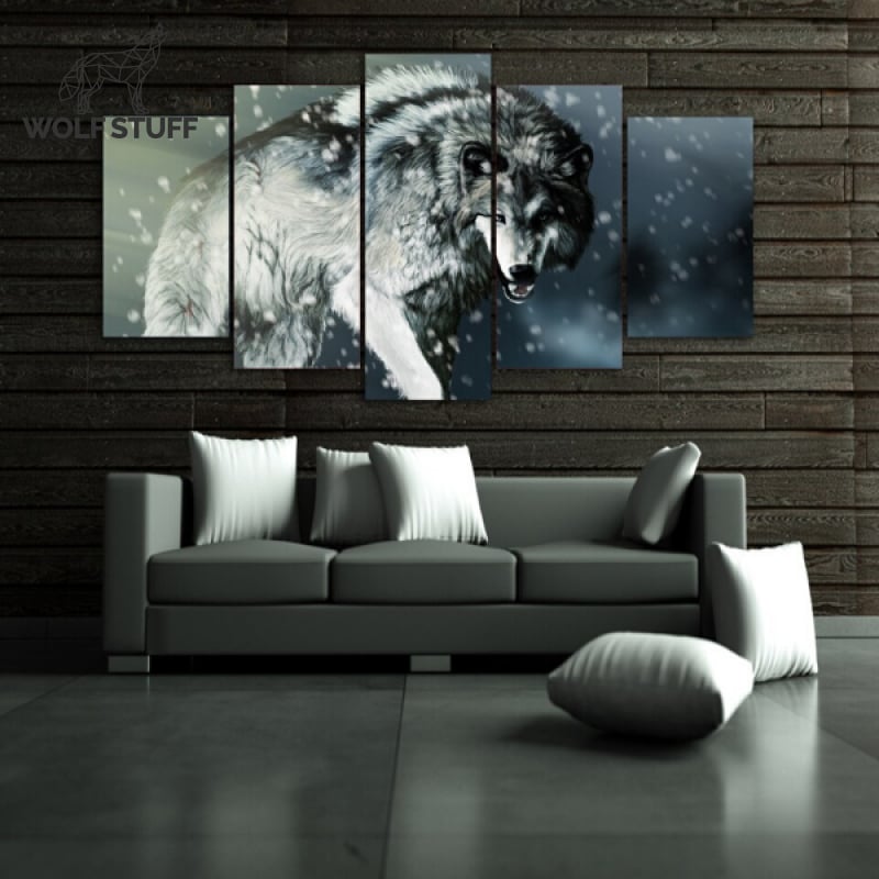 Large wolf wall art