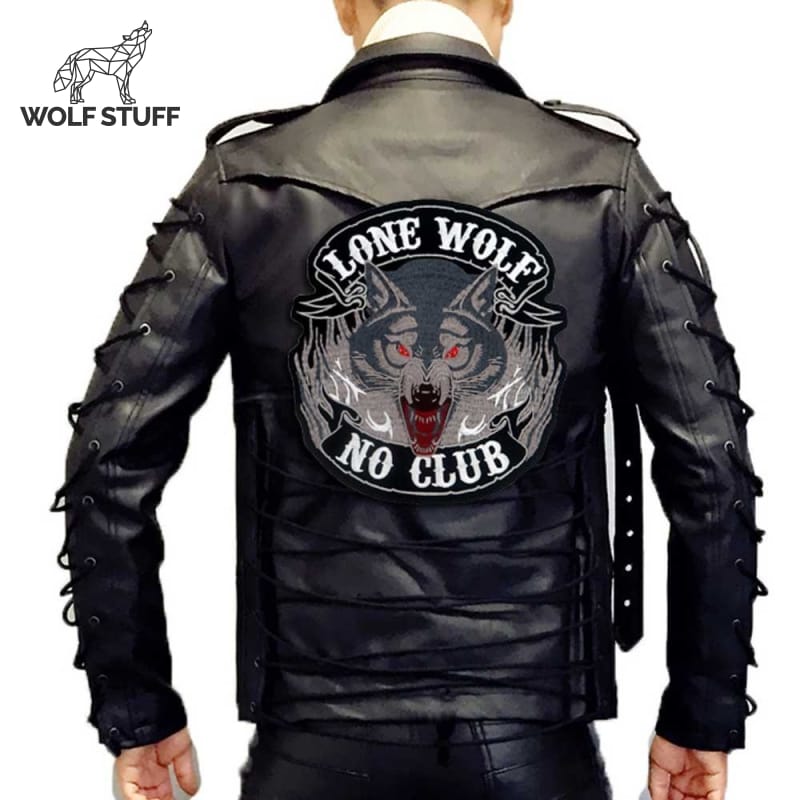 Lone wolf biker patch