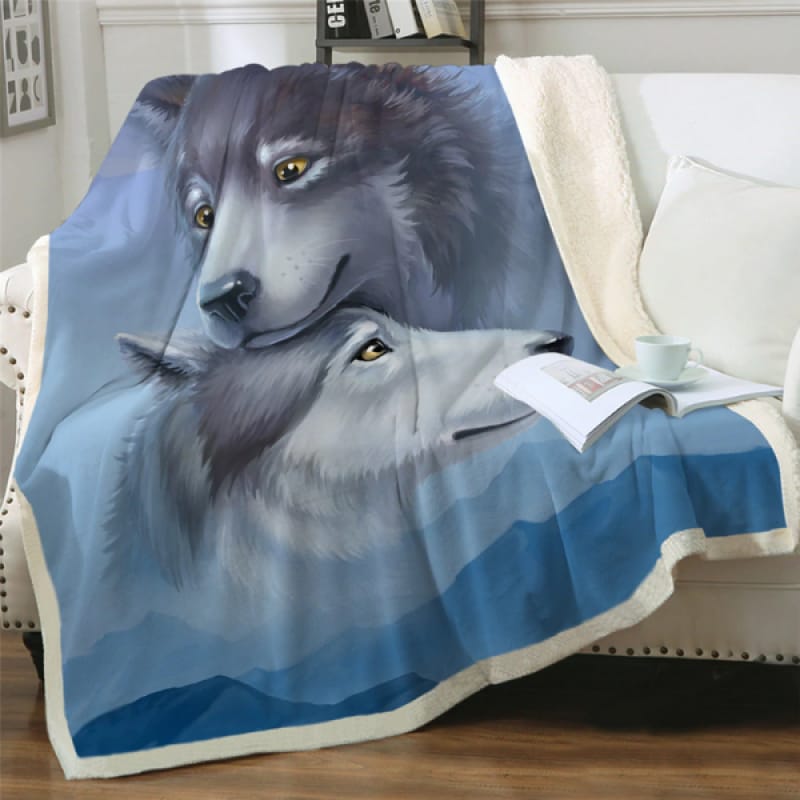 Male and Female Wolf Blanket