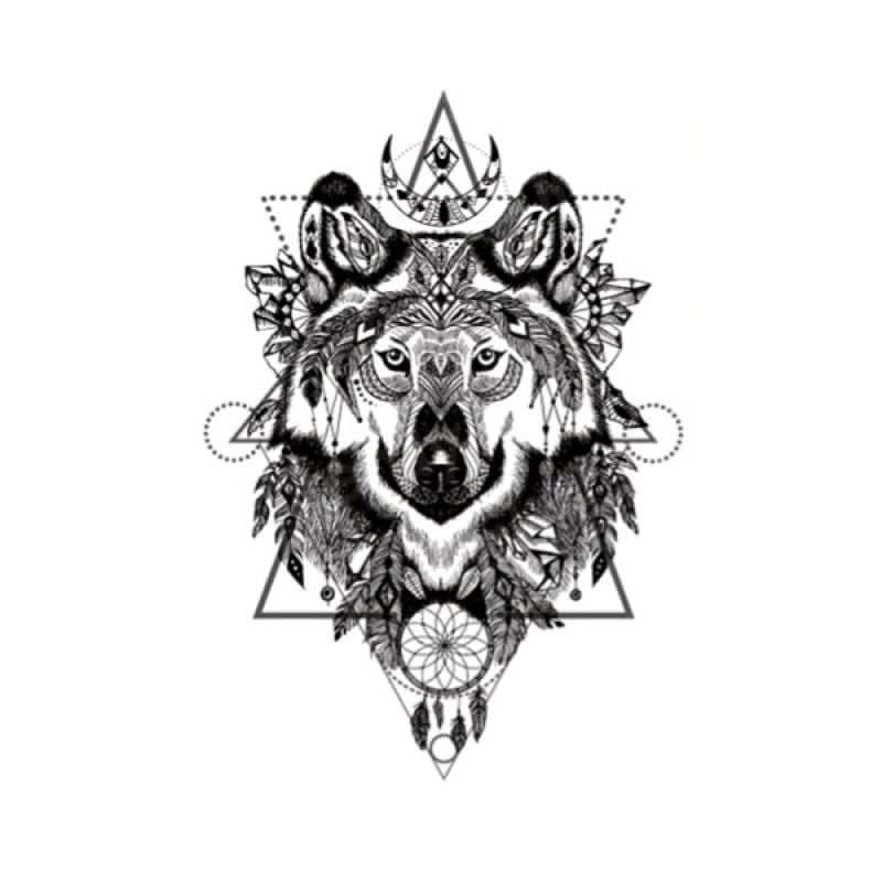 Mandala wolf tattoo