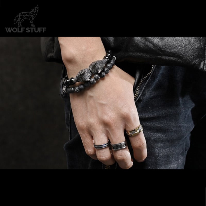 Mens Black Pearl Bracelet