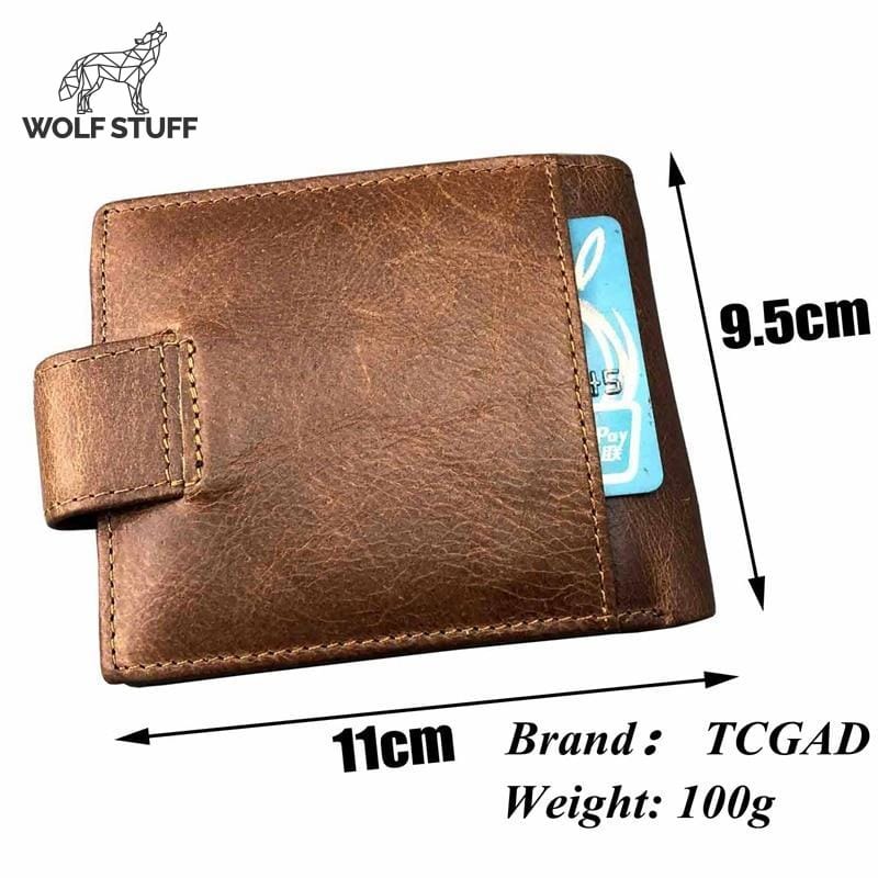 Mens leather wolf wallet