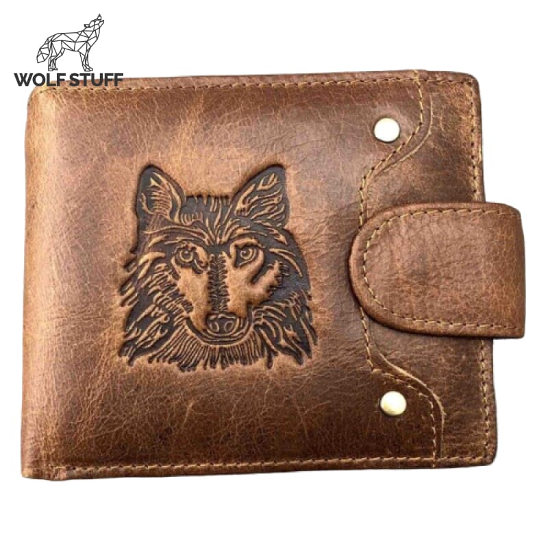 Mens leather wolf wallet