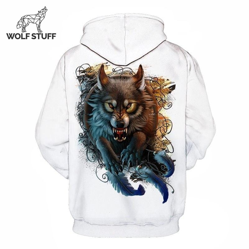 Mens Wolf Hoodie