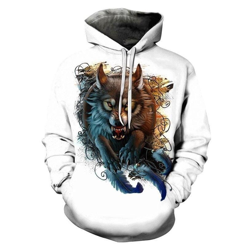 Mens Wolf Hoodie