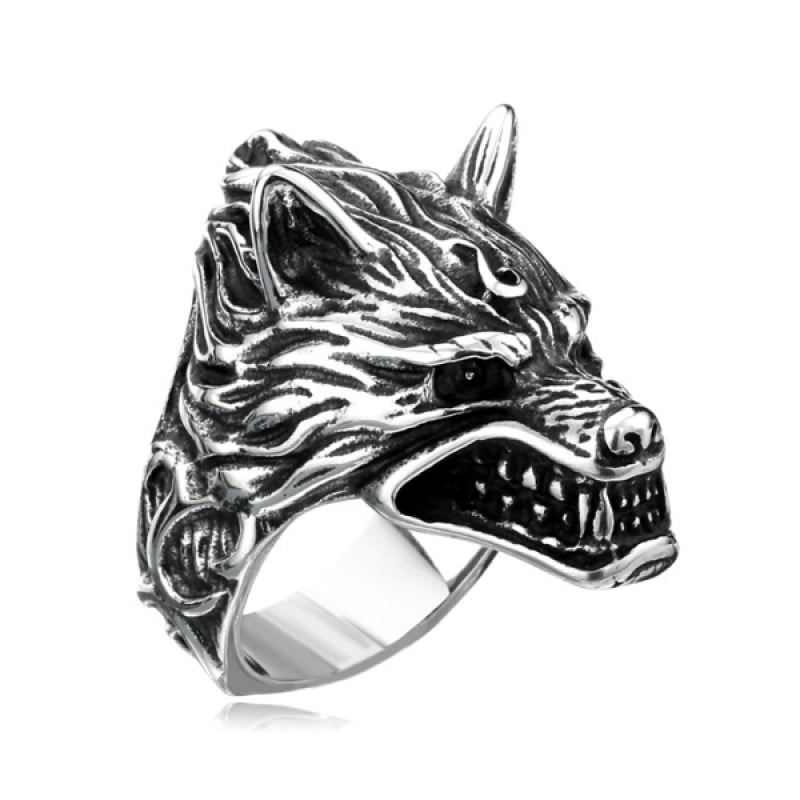 Mens Wolf Ring Jewelry