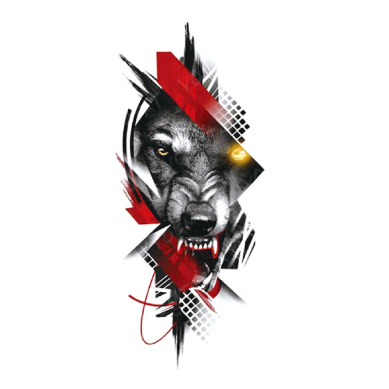 Modern wolf tattoo