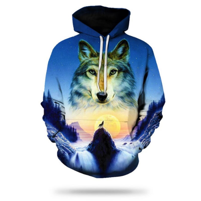Amazon 3d Wolf Print Hoodie Wolf Stylish Hoodies 3D Wolf In The