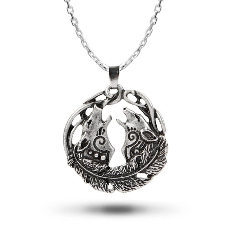 Native American Wolf Totem Necklace