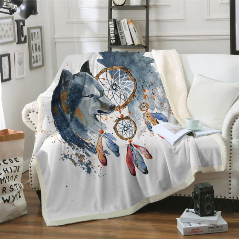 Native Wolf Blanket