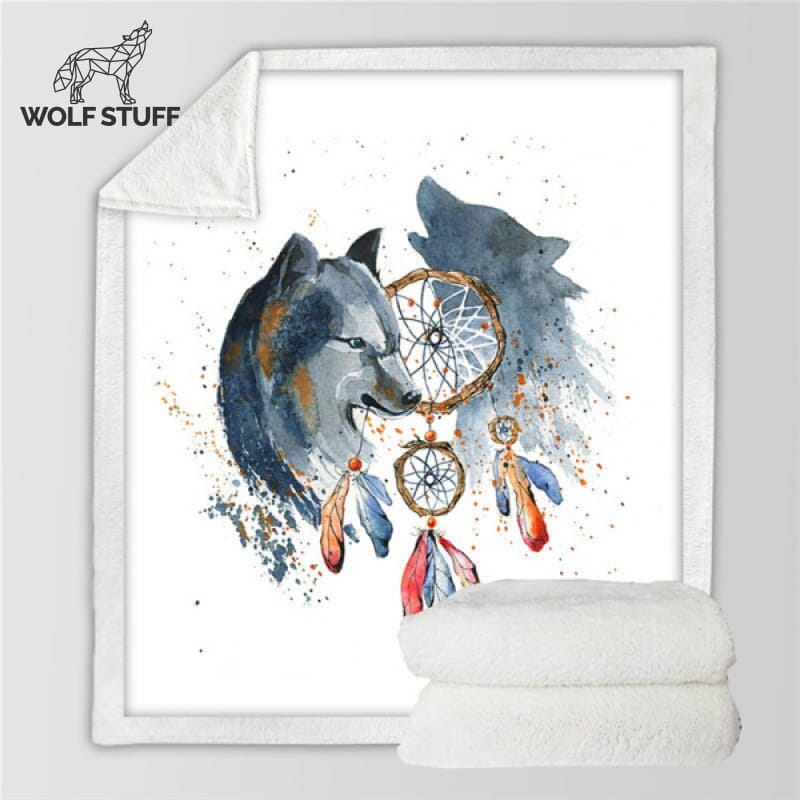 Native Wolf Blanket