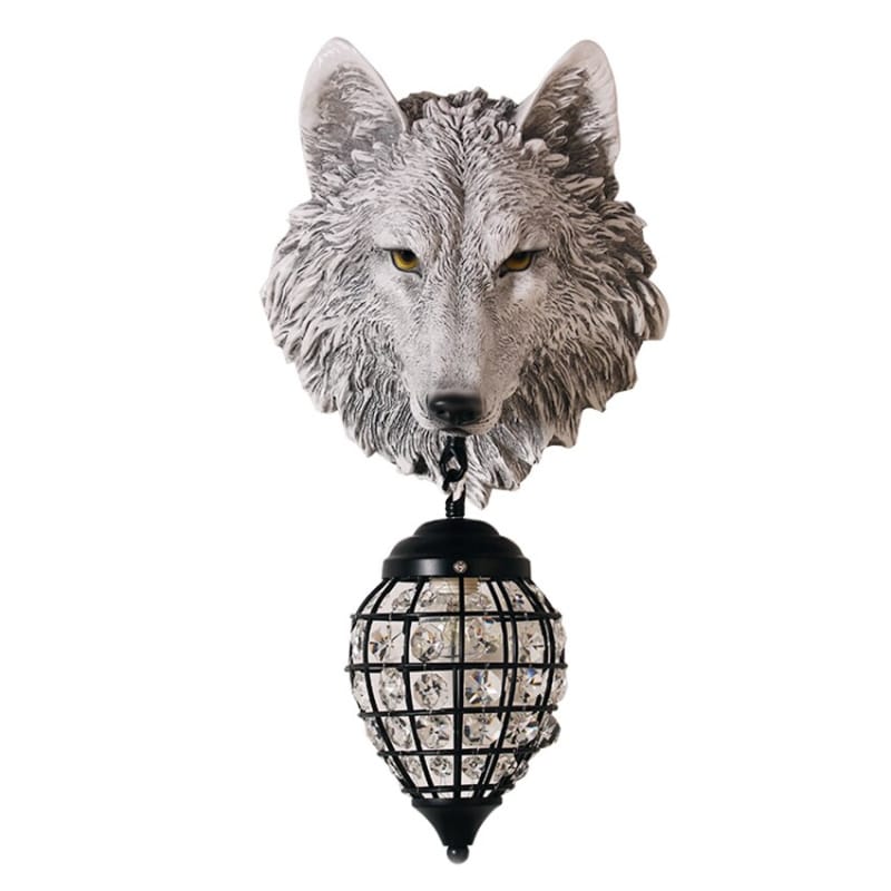 Outdoor wolf statue
