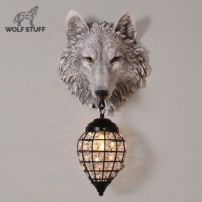 Outdoor wolf statue