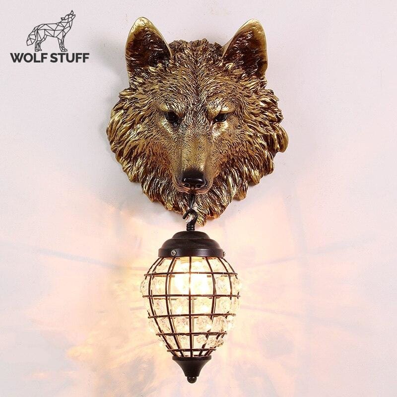 Outdoor wolf statue