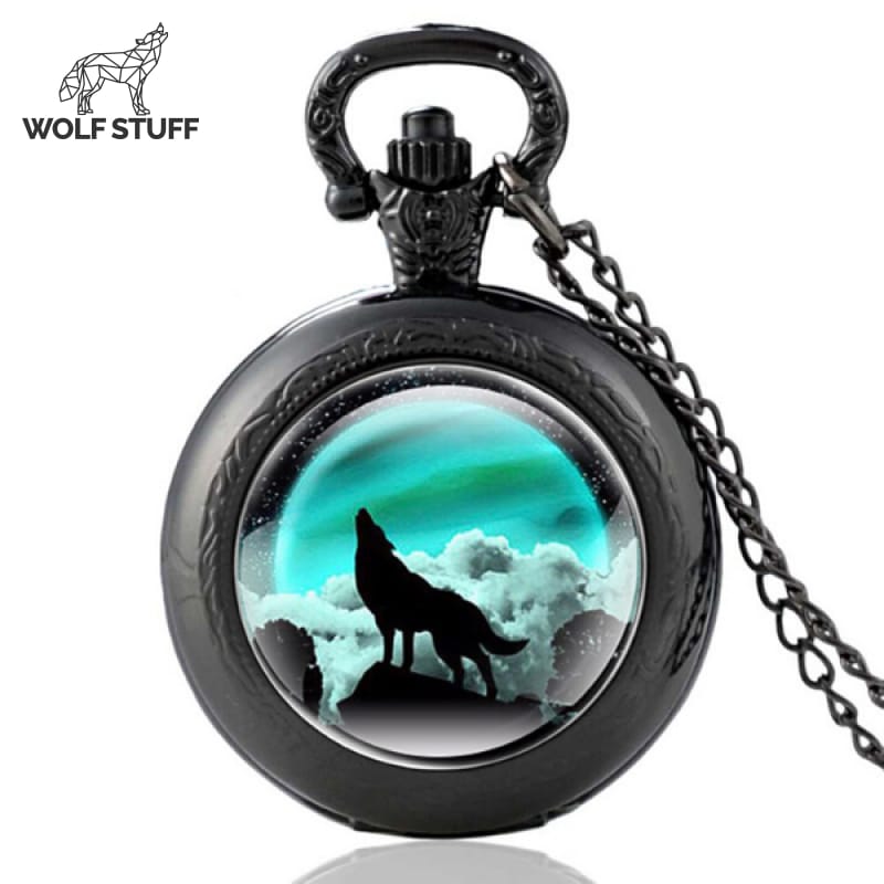 Pocket Watch Gold Wolf