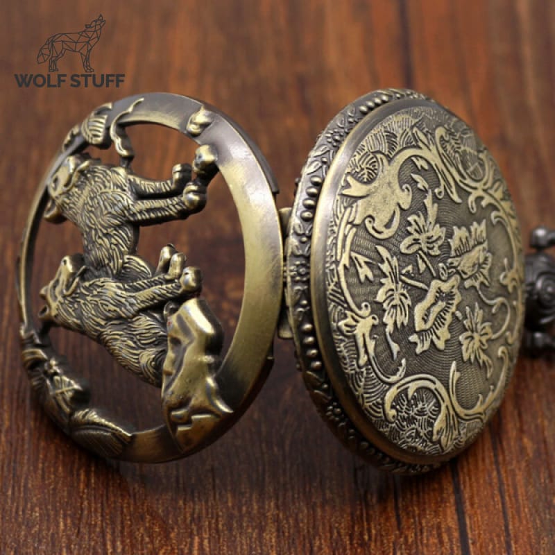 Pocket Watch Wolf Design