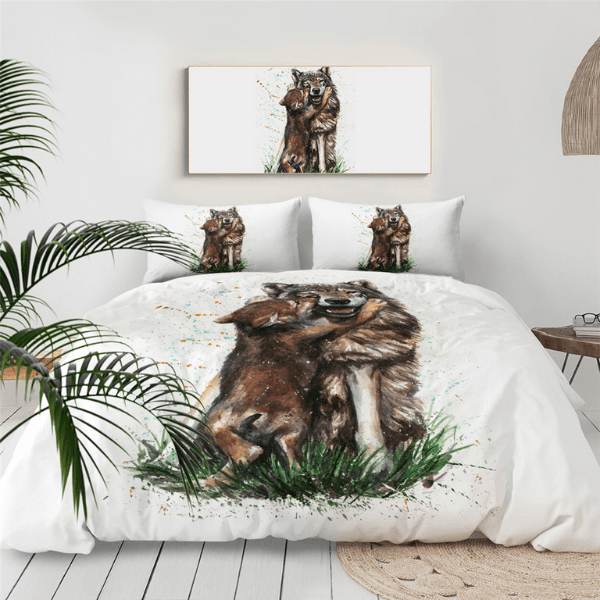 Queen Wolf Bedding Set