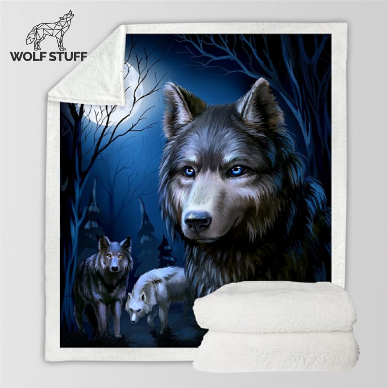 Sherpa Wolf Blanket