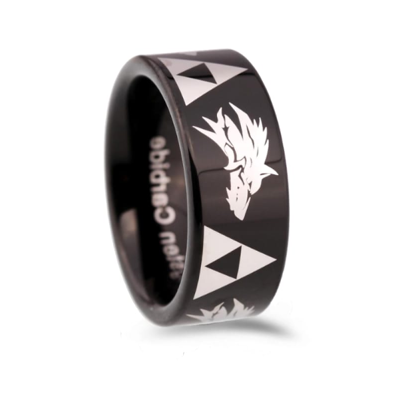 Silver Wolf Head Ring
