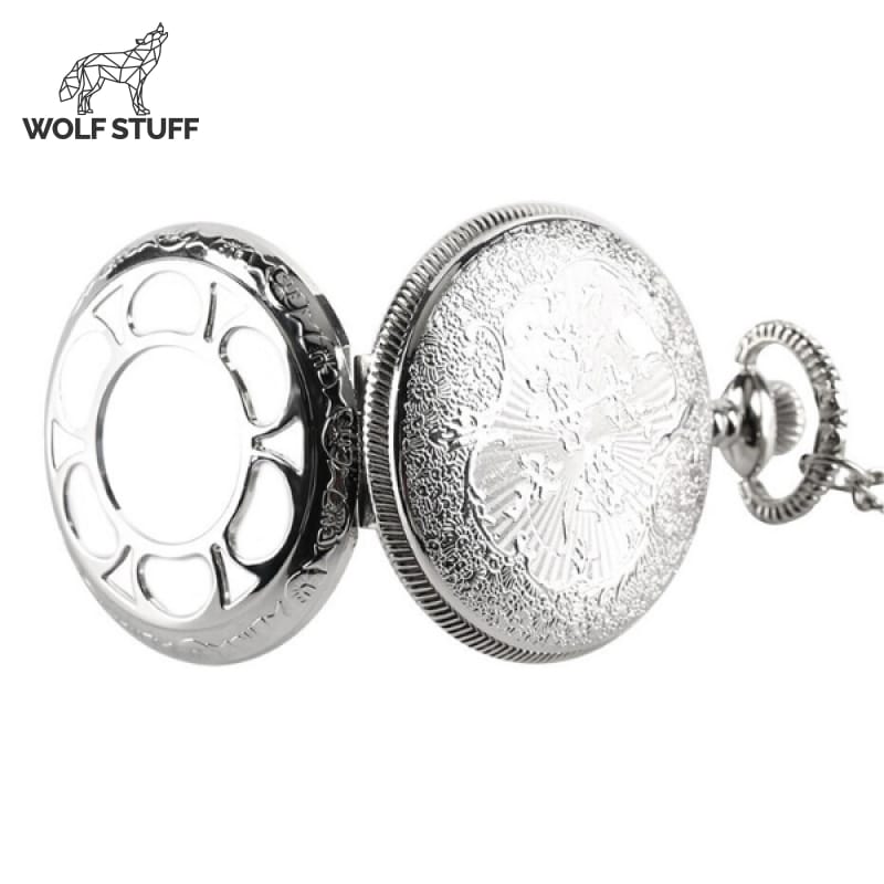 Silver Wolf Pocket Watch