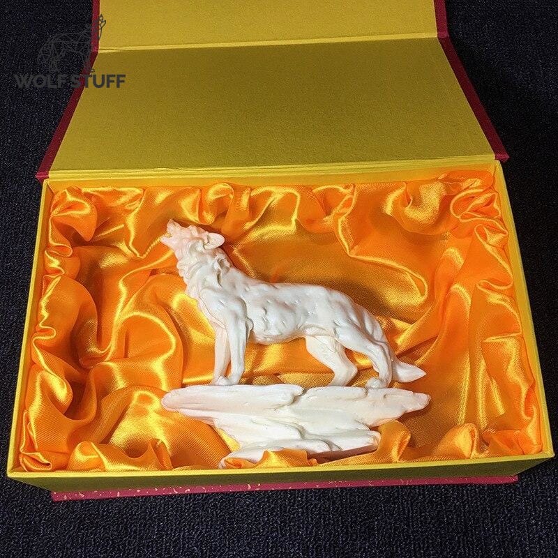 Small wolf statue