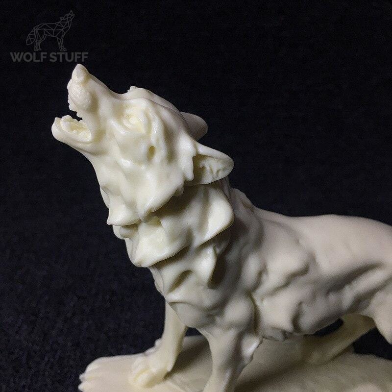 Small wolf statue